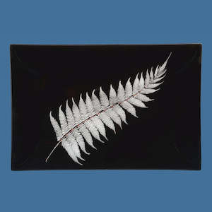 Glass Silver Fern Plate