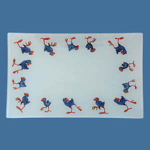 Glass Pukeko Platter