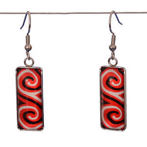 Other Pendants Necklaces: Red Kowhaiwhai Earrings
