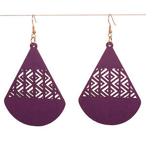Purple Fan Earrings