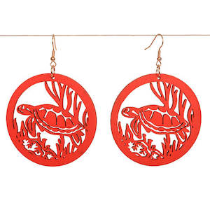 Other Pendants Necklaces: Red Turtle Earrings