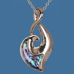 Paua Shell Pendants: Pāua Twist and Hook Pendant
