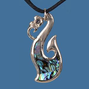 Paua Shell Pendants: Pāua Manaia Hook Pendant