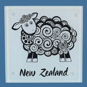 Glassware: Glass Sheep Coaster Set