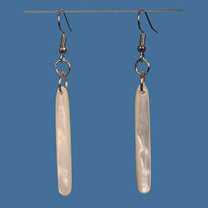 Mother of pearl slender drop earrings
