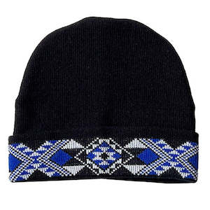 Beanie with Royal Blue Taniko