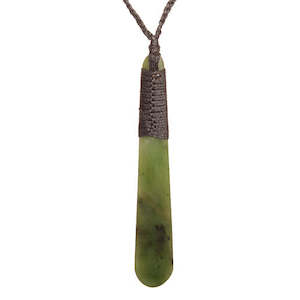 Greenstone Pendants: Greenstone Teardrop Pendant Necklace
