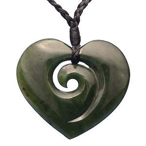 Jade Pendants: Jade Heart with Koru