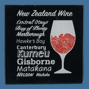 Glass NZ Wine Coaster Set