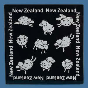 Glass Sheep Coaster Set