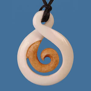 Sale All: Bone Single Twist with Koru Pendant