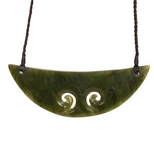 Greenstone Pendants: Greenstone Double Koru Breastplate Necklace