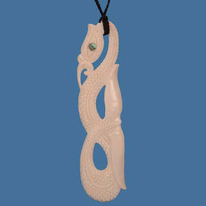 Maori Bone Carvings: Bone Manaia Pendant Necklace