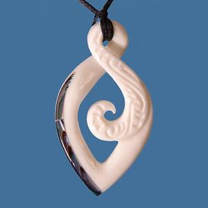 Bone Twist Koru Pendant