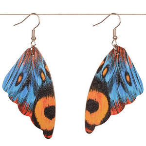 Ceramics: Blue/Yellow Butterfly Earrings