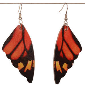 Orange Butterfly Earrings