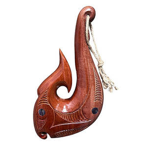 Maori Hardwood Carvings: Large Wall Hook