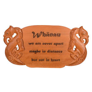 Whanau Carved Wood Sign
