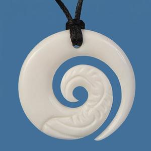 Bone Etched Koru Pendant