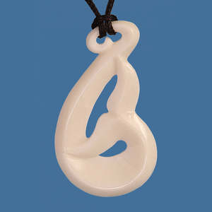 Bone Whale Tail Hook Pendant