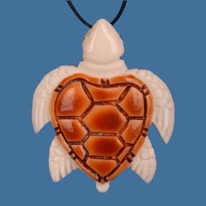 Maori Bone Carvings: Bone Turtle Pendant