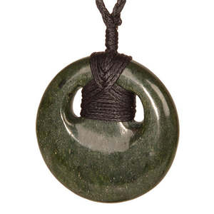 Greenstone Bound Disk Pendant