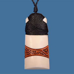 Bone Toki: Bone Stained Toki Pendant - Medium