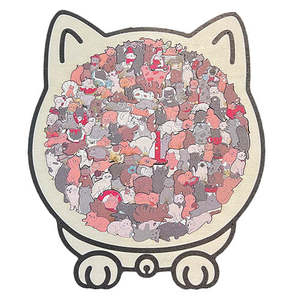 All: Wooden Cartoon Cat Jigsaw Puzzle