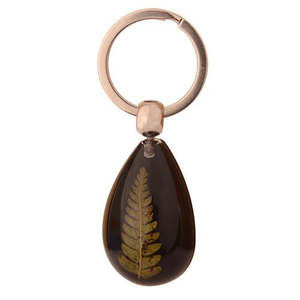 Paua Shell Items: Resin Silver Fern Keyring