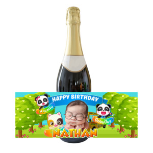 Personalised Kids Bottle Label - Bus
