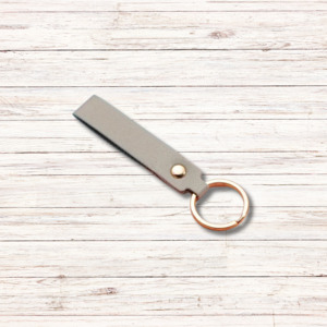 Plain Leather Keychain - Gray