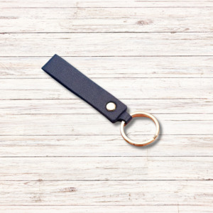 Plain Leather Keychain - Dark Blue