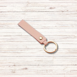 Plain Leather Keychain - Pink