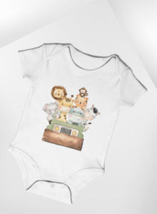 Personalised Baby Bodysuit: Personalised Onesie - Safari