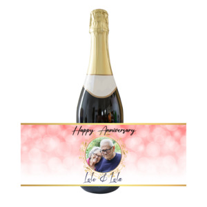 Personalised Adult Bottle Label - Rose Anniversary