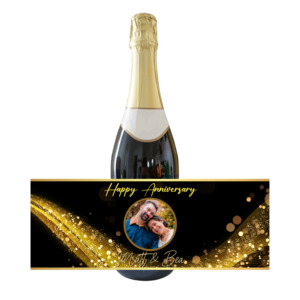 Personalised Adult Bottle Label - Gold Anniversary