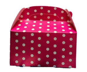 Treat Box Ready: Treat Box Pink Polka Dots