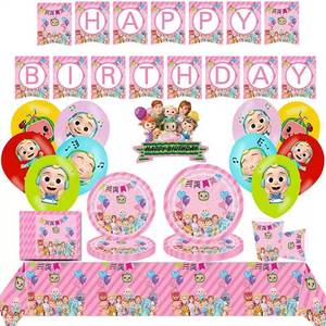 Ready Made Party Set: Party Set Cocomelon Pink