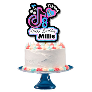 Personalized T Shirt Prints: TIKTOK FANS - PERSONALISED CAKE TOPPER