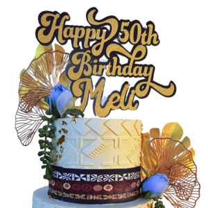 50TH BIRTHDAY - PERSONALISED CAKE TOPPER