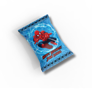 Personalised Chip Bags: PERSONALISED CHIP BAG - SPIDERMAN