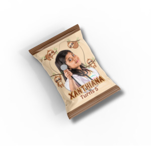 Personalised Chip Bags: PERSONALISED CHIP BAG - BROWN