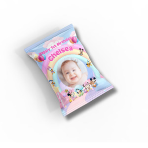 Personalised Chip Bags: PERSONALISED CHIP BAG - MINNIE MOUSE BABY