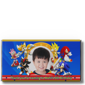 Kids Chocolate: SONIC - PERSONALISED CHOCOLATE BAR