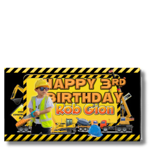 Kids Chocolate: CONSTRUCTION WORKS - PERSONALISED CHOCOLATE BAR