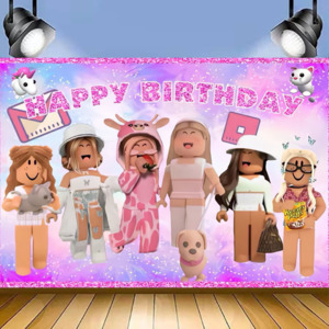 Theme Banners: ROBLOX GIRLS BIRTHDAY PARTY BANNER 3x5ft
