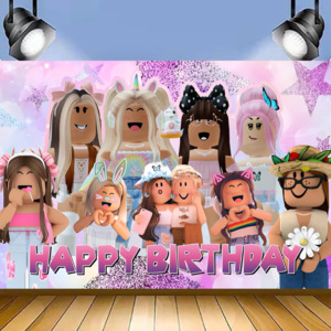 ROBLOX GIRLS BIRTHDAY PARTY BANNER 3x5ft