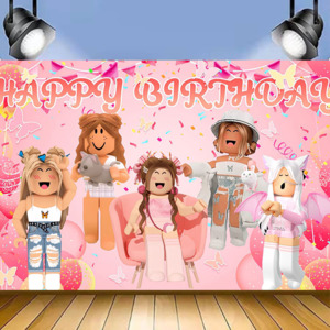 ROBLOX GIRLS BIRTHDAY PARTY BANNER 3x5ft