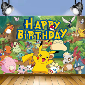 Theme Banners: POKEMON PIKACHU BIRTHDAY PARTY BANNER 3x5ft