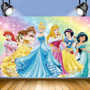 DISNEY PRINCESS BIRTHDAY PARTY BACKDROP BANNER 5x7ft
